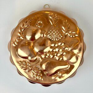 Vintage Tagus Portugal Copper Fruit Mold Kitchen Decor Wall Hanging Jelly Mould